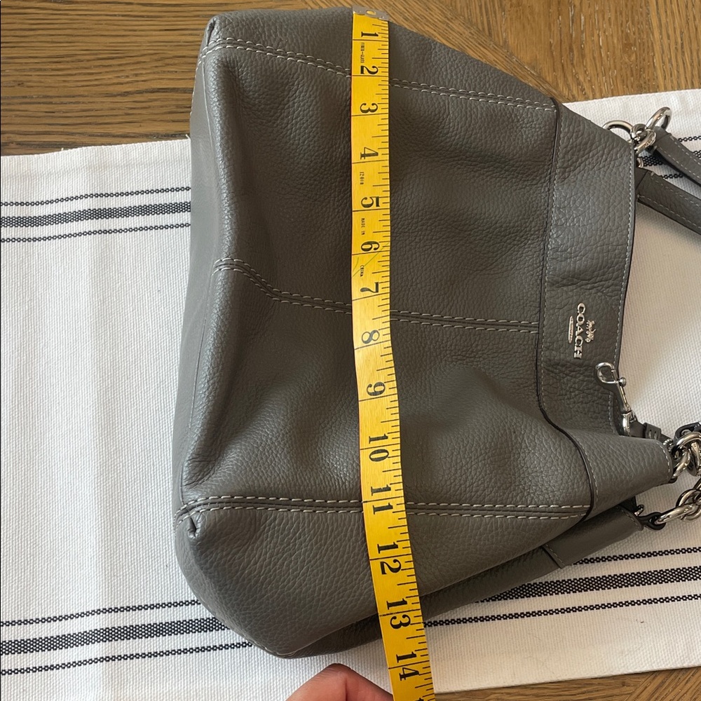 Coach Pebble Leather Shoulder Bag in Gray - Picture 6 of 7